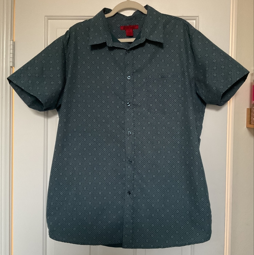Elegant Teal Patterned Men's Shirt
